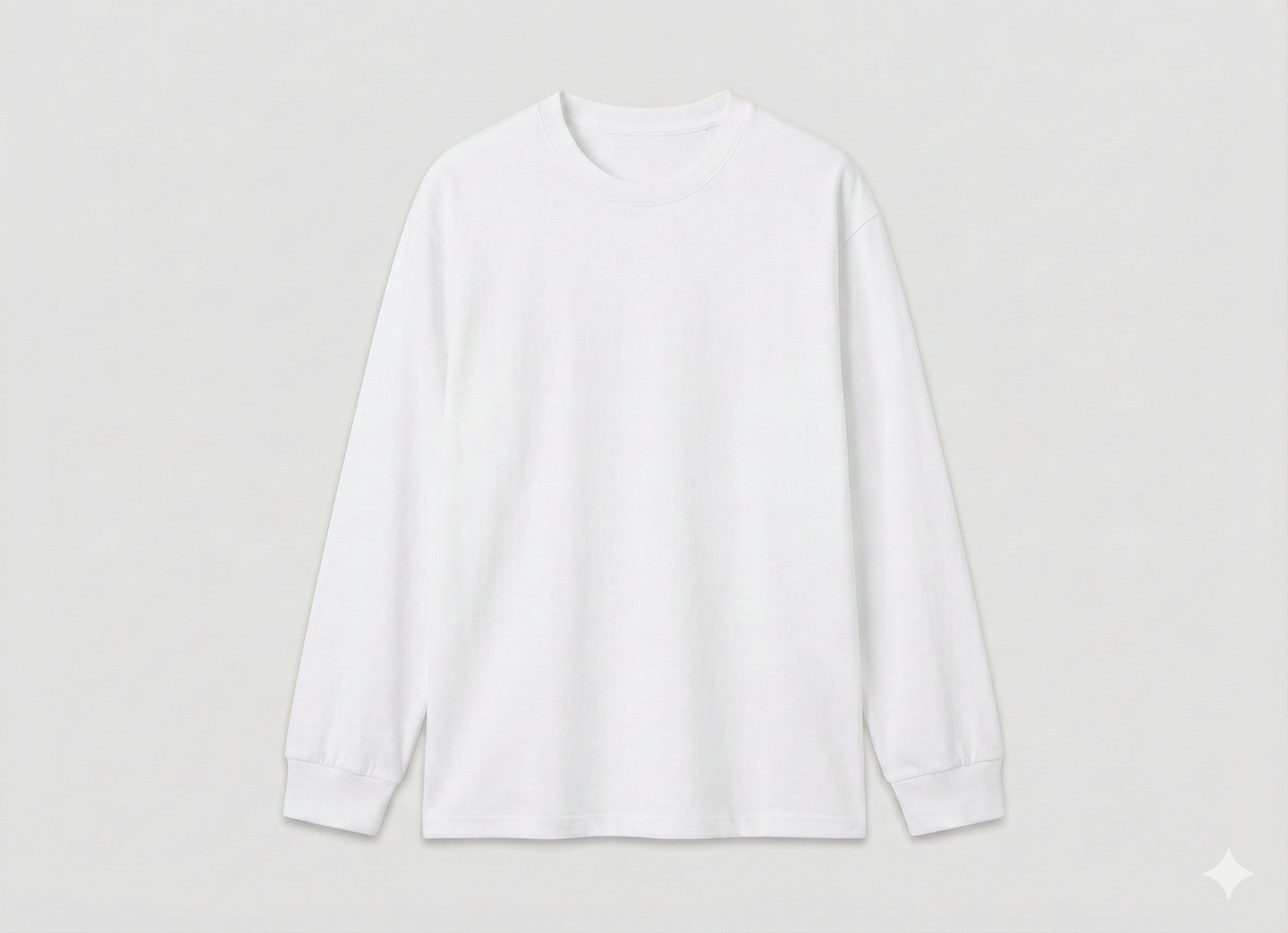 NUGGAL Unisex Pet Hair Resistant Tech T-shirt Long Sleeve Classic White