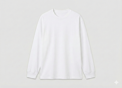 NUGGAL Unisex Pet Hair Resistant Tech T-shirt Long Sleeve Classic White