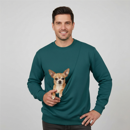 NUGGAL Unisex Pet Hair Resistant Pet Pouch Sweatshirt
