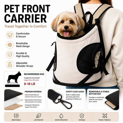 NUGGAL Portable Chest or Back Pet Carrier Backpack for Outdoor Travel and Walking