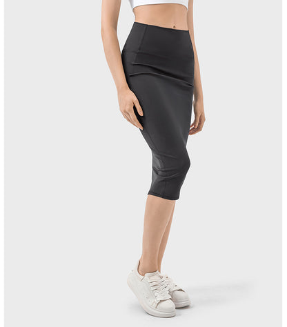 NUGGAL Pet Hair Resistant High Waisted Tummy Control 2-in-1 Bodycon Midi Casual Skirt