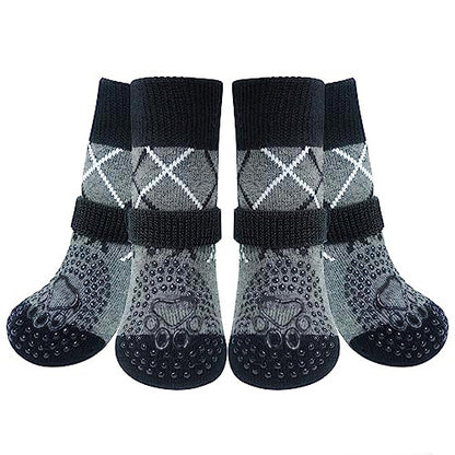 NUGGAL Anti-Slip Dog Socks with 360° Grip & Adjustable Straps (2 Sets)