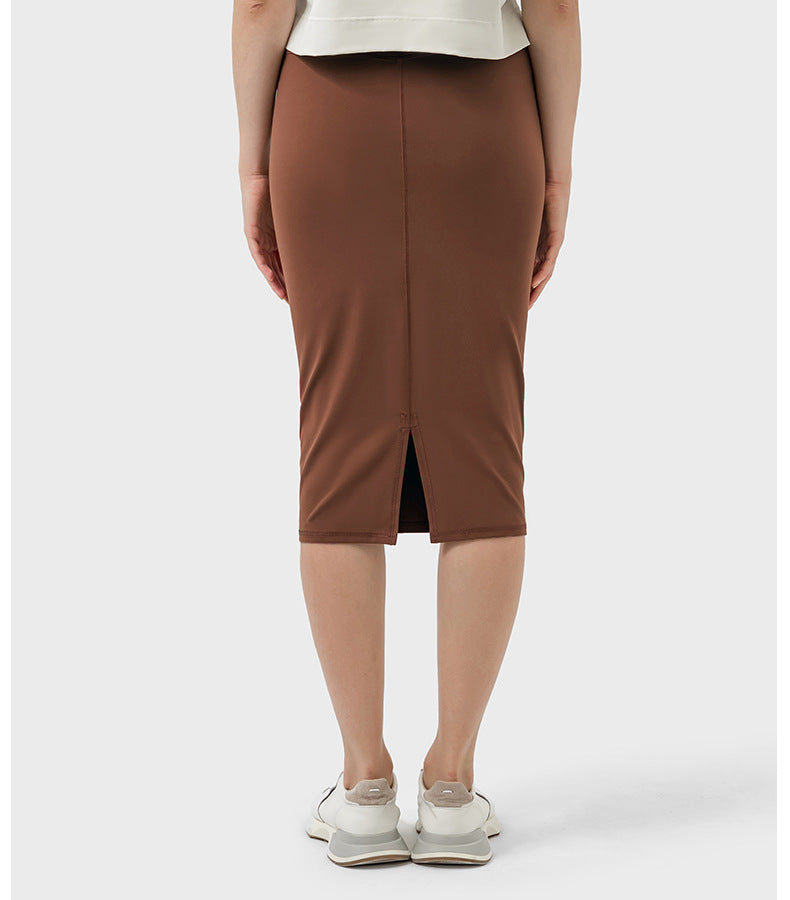 NUGGAL Pet Hair Resistant High Waisted Tummy Control 2-in-1 Bodycon Midi Casual Skirt