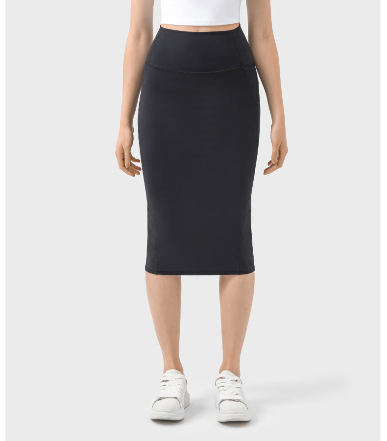 NUGGAL Pet Hair Resistant High Waisted Tummy Control 2-in-1 Bodycon Midi Casual Skirt