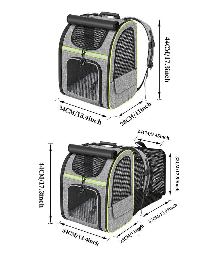 NUGGAL Expandable Pet Carrier Backpack with Breathable Mesh Tent