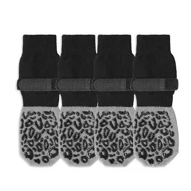 NUGGAL Anti-Slip Dog Socks with 360° Grip & Adjustable Straps (2 Sets)
