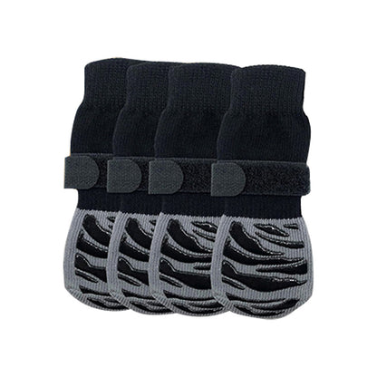 NUGGAL Anti-Slip Dog Socks with 360° Grip & Adjustable Straps (2 Sets)