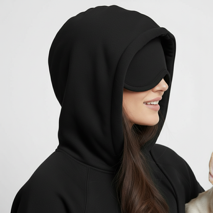 NUGGAL Unisex Pet Hair Resistant Eye Mask Hoodie for Travel Mode