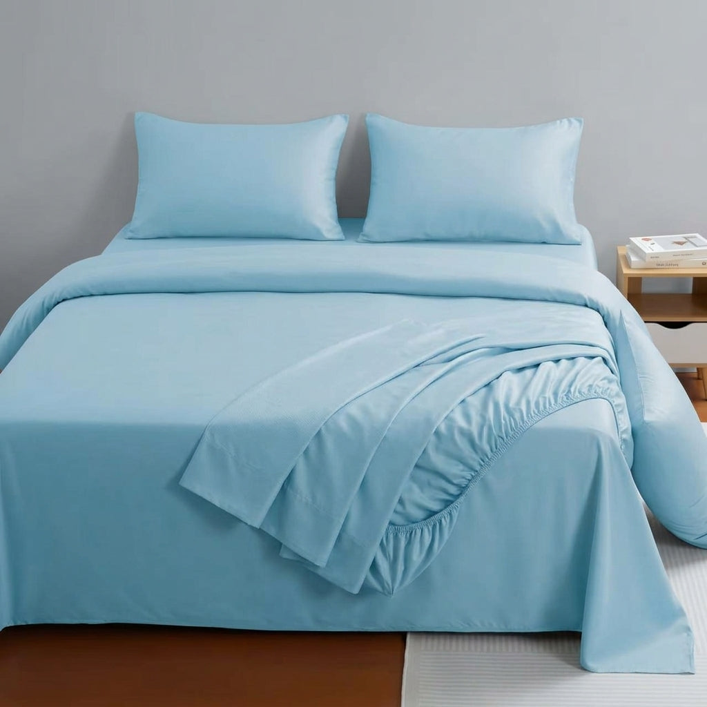 NUGGAL Pet Hair-Resistant Bamboo Full Sheet & Duvet Cover Set – Ultimate Eco-Friendly Comfort for Pet Owners