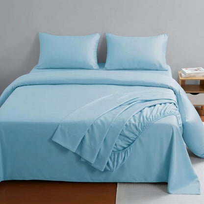 NUGGAL Pet Hair-Resistant Bamboo Full Sheet & Duvet Cover Set – Ultimate Eco-Friendly Comfort for Pet Owners