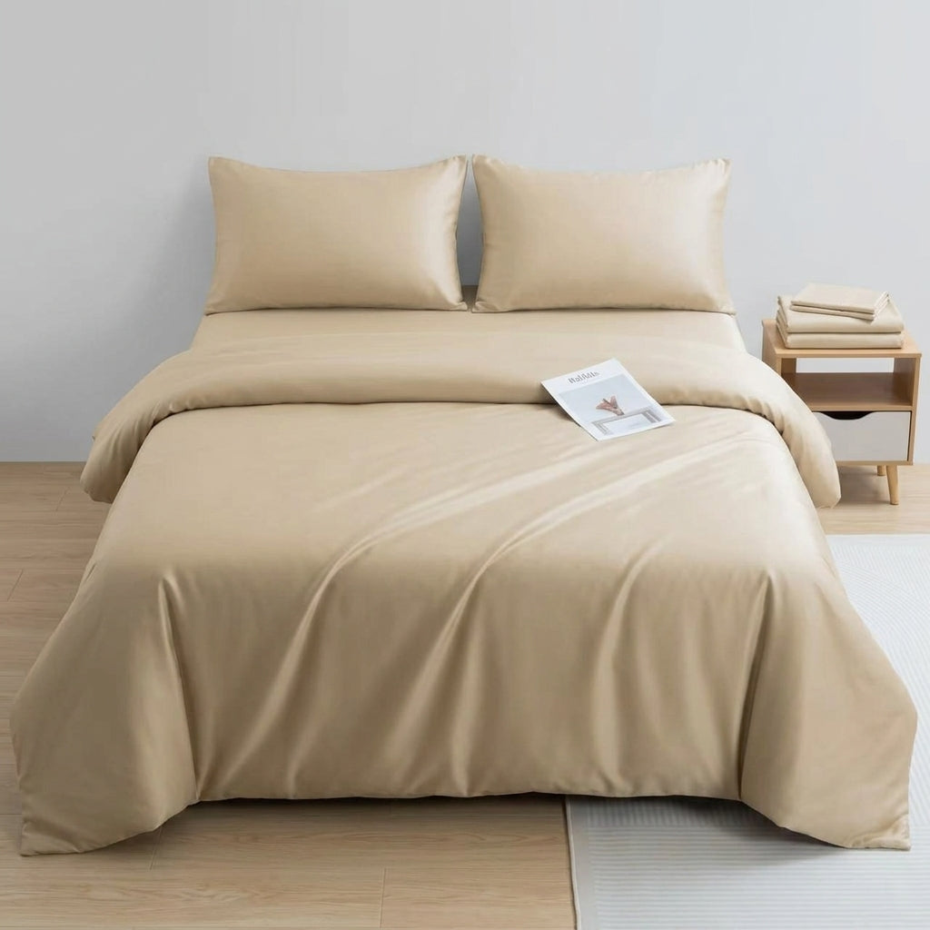 NUGGAL Pet Hair-Resistant Bamboo Full Sheet & Duvet Cover Set – Ultimate Eco-Friendly Comfort for Pet Owners