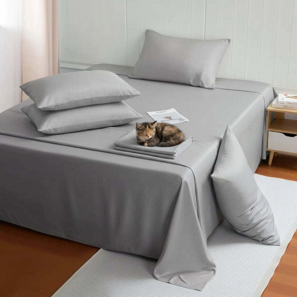 NUGGAL Pet Hair-Resistant Bamboo Sheet Set – Breathable, Sustainable Comfort for Pet Owners