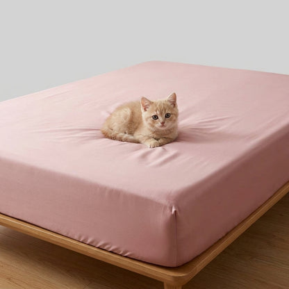NUGGAL Pet Hair-Resistant Bamboo Fitted Sheet – Soft, Sustainable, and Pet-Friendly Comfort