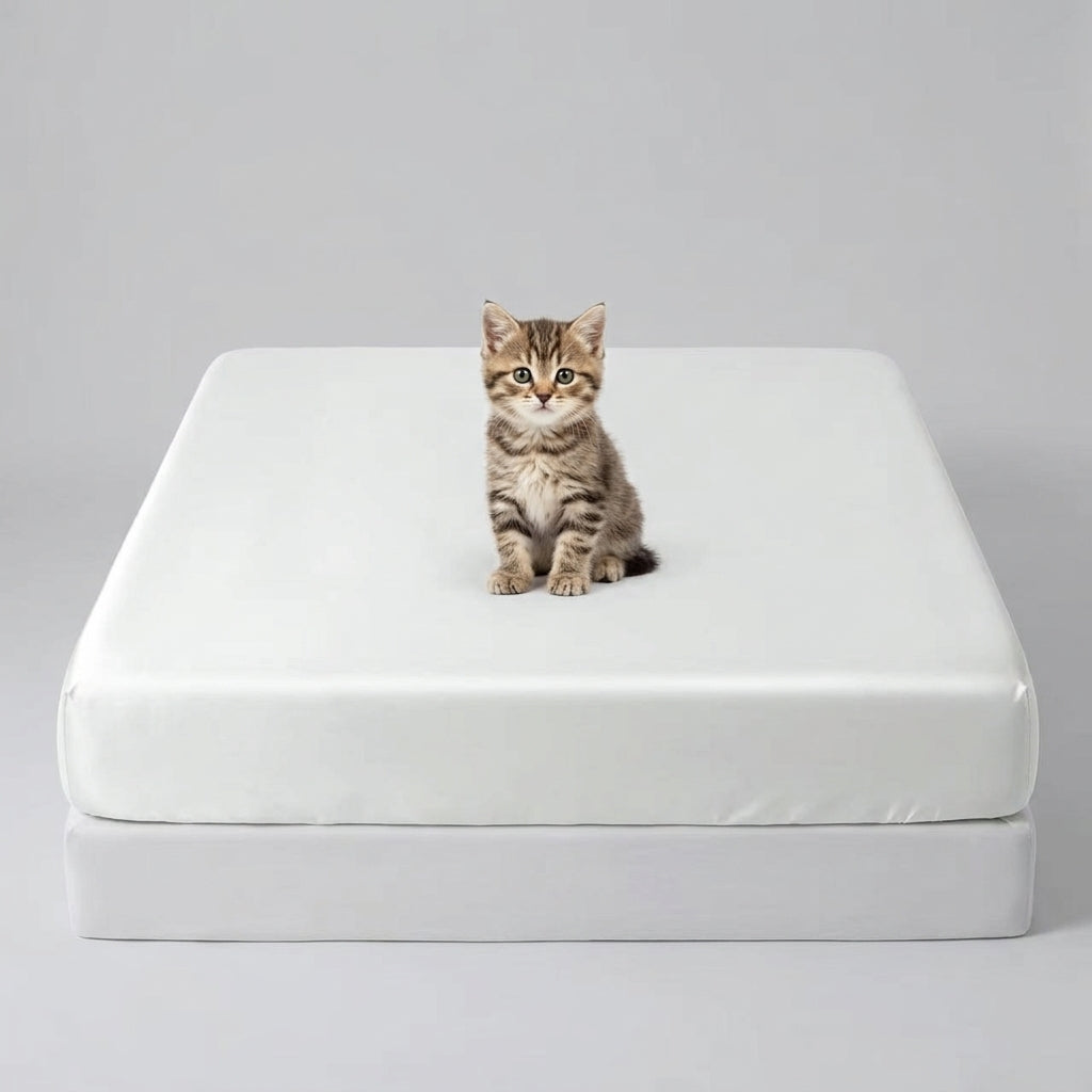NUGGAL Pet Hair-Resistant Bamboo Fitted Sheet – Soft, Sustainable, and Pet-Friendly Comfort