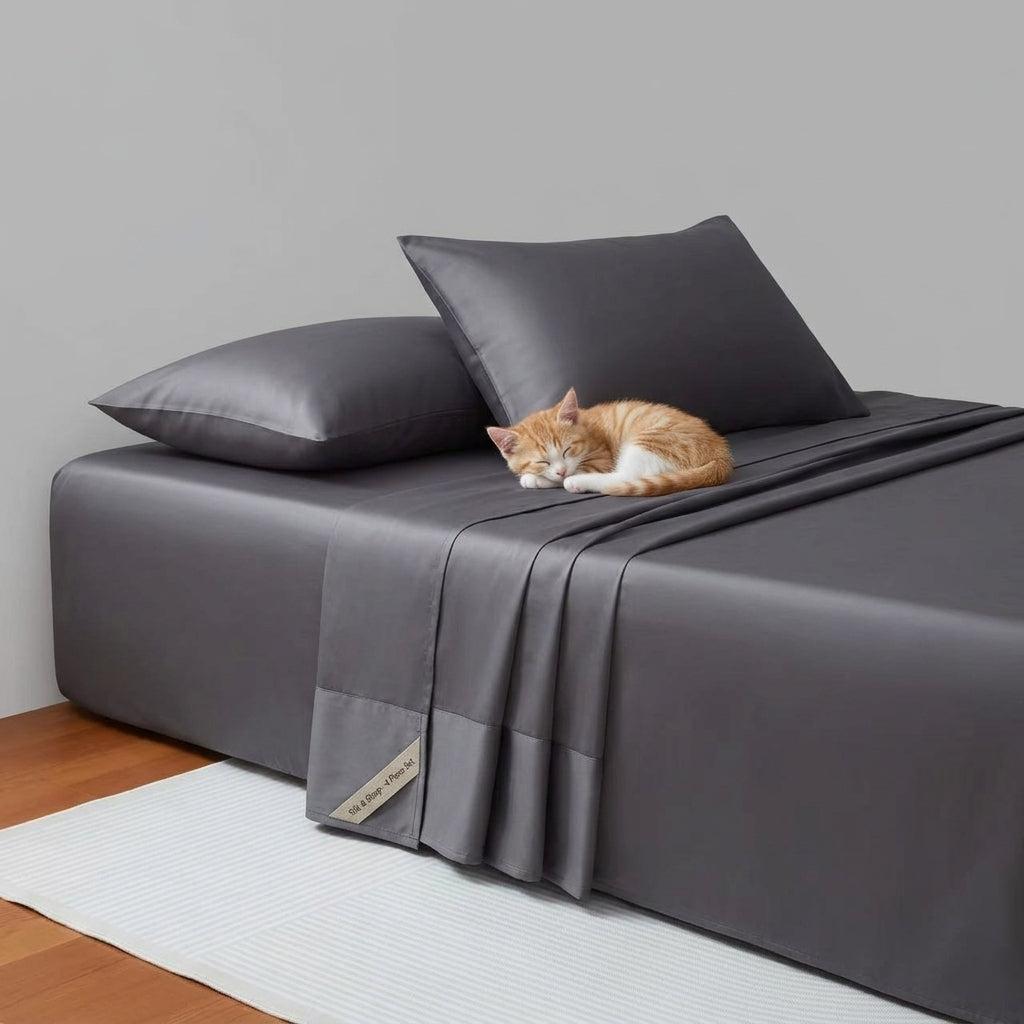 NUGGAL Pet Hair-Resistant Bamboo Sheet Set – Breathable, Sustainable Comfort for Pet Owners