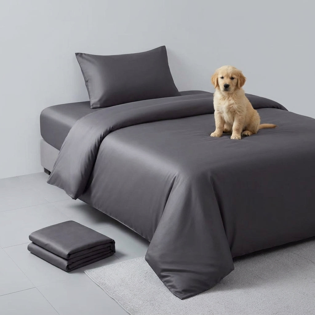 NUGGAL Pet Hair-Resistant Bamboo Duvet Cover – Eco-Friendly Comfort for Pet Owners
