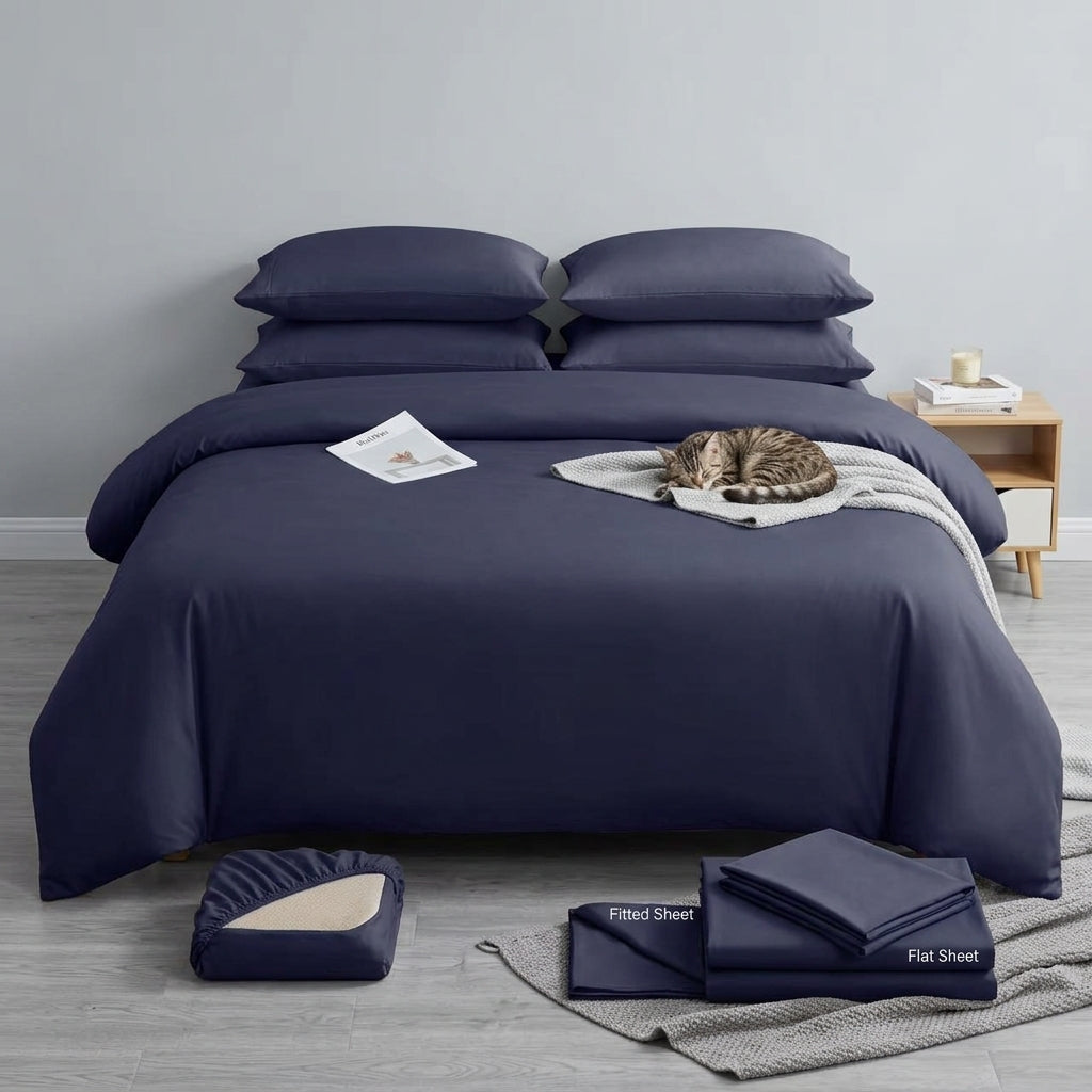 NUGGAL Pet Hair-Resistant Bamboo Full Sheet & Duvet Cover Set – Ultimate Eco-Friendly Comfort for Pet Owners