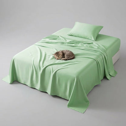 NUGGAL Pet Hair-Resistant Bamboo Flat Sheet – Soft, Sustainable, and Pet-Friendly Comfort
