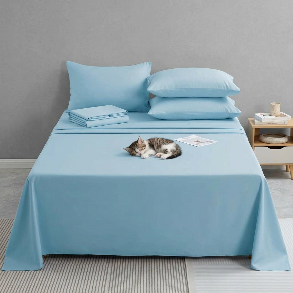 NUGGAL Pet Hair-Resistant Bamboo Sheet Set – Breathable, Sustainable Comfort for Pet Owners