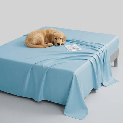 NUGGAL Pet Hair-Resistant Bamboo Flat Sheet – Soft, Sustainable, and Pet-Friendly Comfort