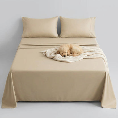 NUGGAL Pet Hair-Resistant Bamboo Sheet Set – Breathable, Sustainable Comfort for Pet Owners