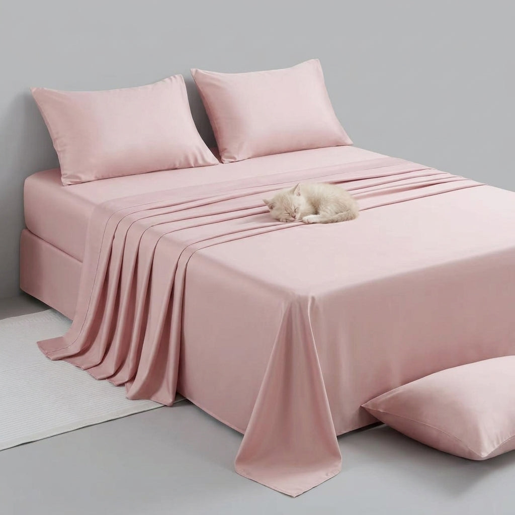 NUGGAL Pet Hair-Resistant Bamboo Sheet Set – Breathable, Sustainable Comfort for Pet Owners