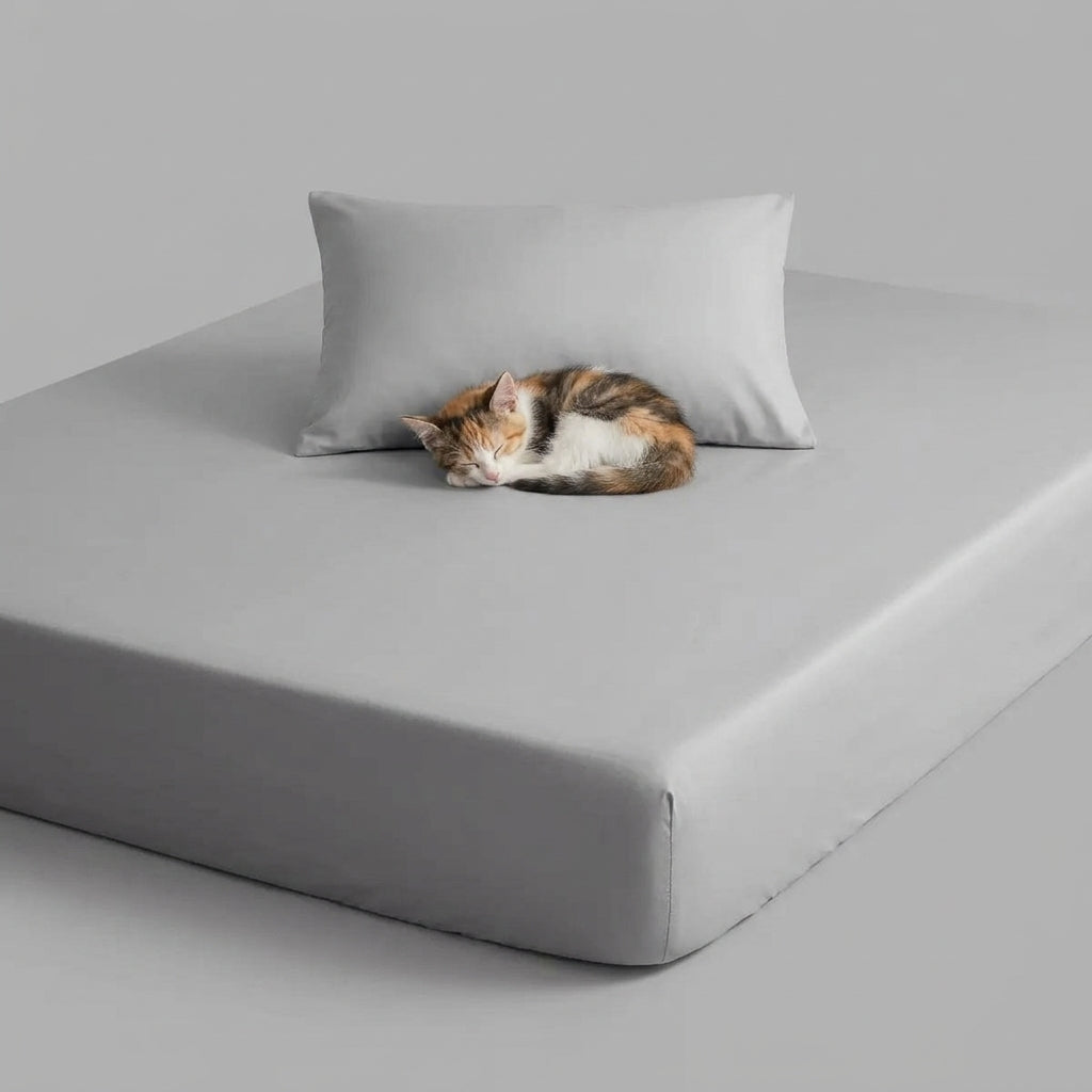 NUGGAL Pet Hair-Resistant Bamboo Fitted Sheet – Soft, Sustainable, and Pet-Friendly Comfort