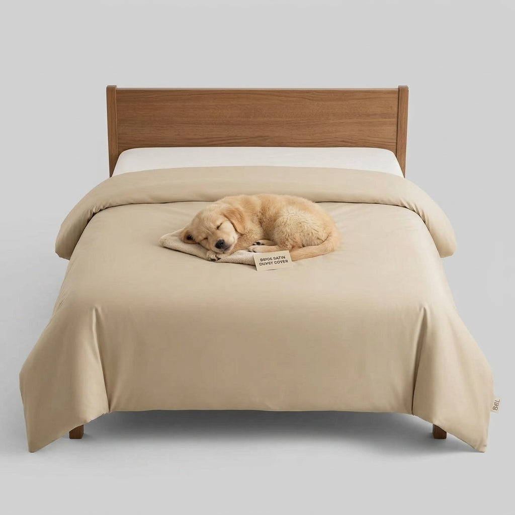 NUGGAL Pet Hair-Resistant Bamboo Duvet Cover – Eco-Friendly Comfort for Pet Owners