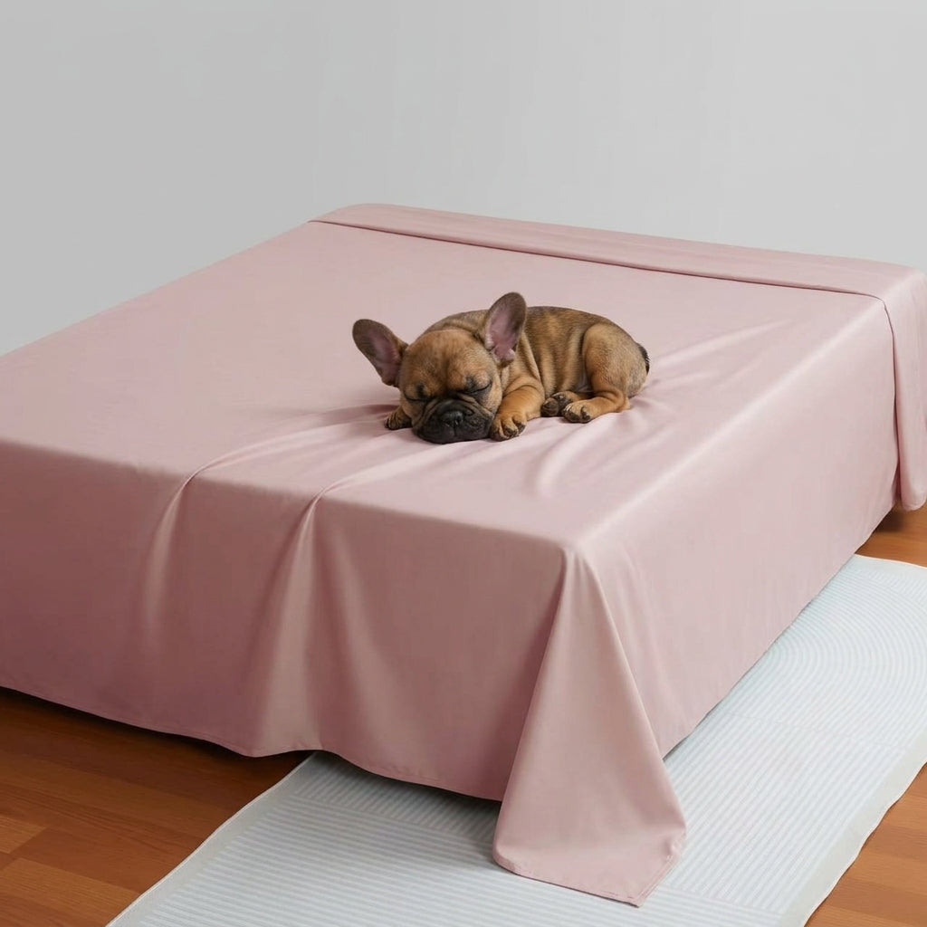 NUGGAL Pet Hair-Resistant Bamboo Flat Sheet – Soft, Sustainable, and Pet-Friendly Comfort