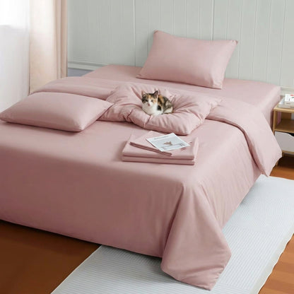 NUGGAL Pet Hair-Resistant Bamboo Full Sheet & Duvet Cover Set – Ultimate Eco-Friendly Comfort for Pet Owners