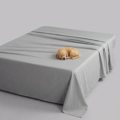 NUGGAL Pet Hair-Resistant Bamboo Flat Sheet – Soft, Sustainable, and Pet-Friendly Comfort