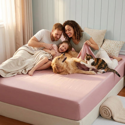 NUGGAL Pet Hair-Resistant Bamboo Fitted Sheet – Soft, Sustainable, and Pet-Friendly Comfort