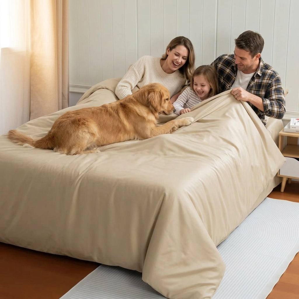 NUGGAL Pet Hair-Resistant Bamboo Duvet Cover – Eco-Friendly Comfort for Pet Owners