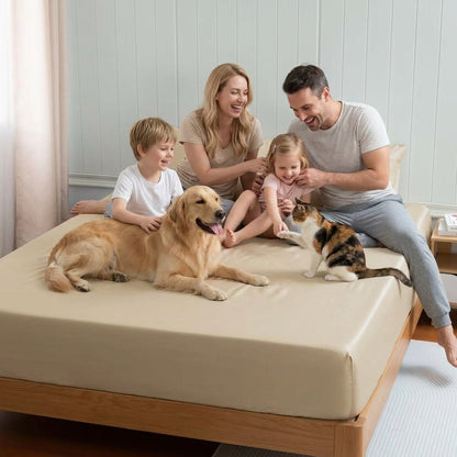NUGGAL Pet Hair-Resistant Bamboo Fitted Sheet – Soft, Sustainable, and Pet-Friendly Comfort