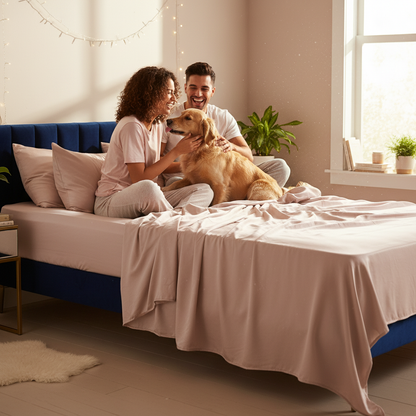 Drap plat en bambou NUGGAL résistant aux poils d'animaux – Doux, durable et confortable pour les animaux