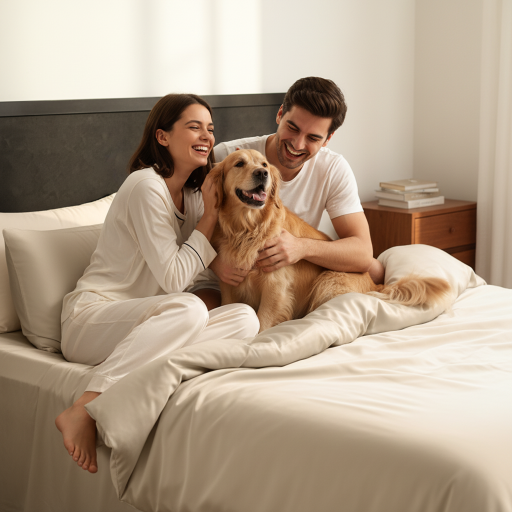 Housse de couette en bambou NUGGAL résistante aux poils d'animaux – Confort écologique pour les propriétaires d'animaux