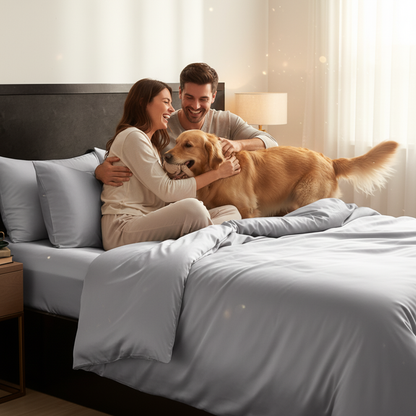 Housse de couette en bambou NUGGAL résistante aux poils d'animaux – Confort écologique pour les propriétaires d'animaux