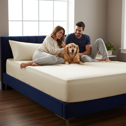 Drap-housse en bambou NUGGAL résistant aux poils d'animaux – Doux, durable et confortable pour les animaux