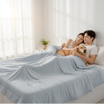 NUGGAL Pet Hair Repellent Cooling Comforter Skyline Grey