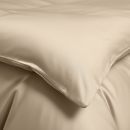 NUGGAL Pet Hair Repellent Bamboo Sheet & Duvet Cover Set Elegant Khaki