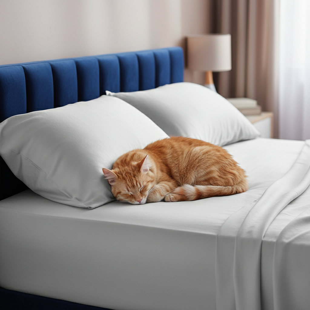 Parure de draps en bambou NUGGAL résistant aux poils d'animaux – Confort respirant et durable pour les propriétaires d'animaux