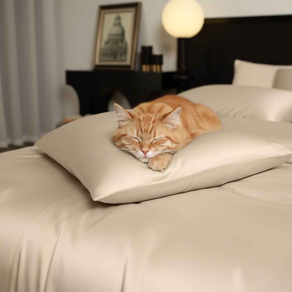 Parure de lit et housse de couette NUGGAL en bambou résistant aux poils d'animaux – Confort écologique ultime pour les propriétaires d'animaux