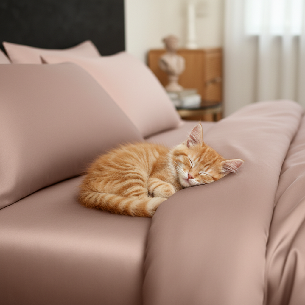 Parure de lit et housse de couette NUGGAL en bambou résistant aux poils d'animaux – Confort écologique ultime pour les propriétaires d'animaux