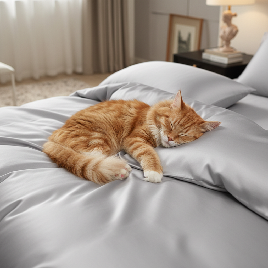 Housse de couette en bambou NUGGAL résistante aux poils d'animaux – Confort écologique pour les propriétaires d'animaux