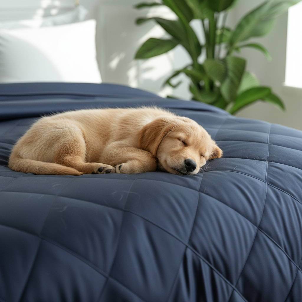 Couette rafraîchissante anti-poils d'animaux NUGGAL Midnight Sapphire