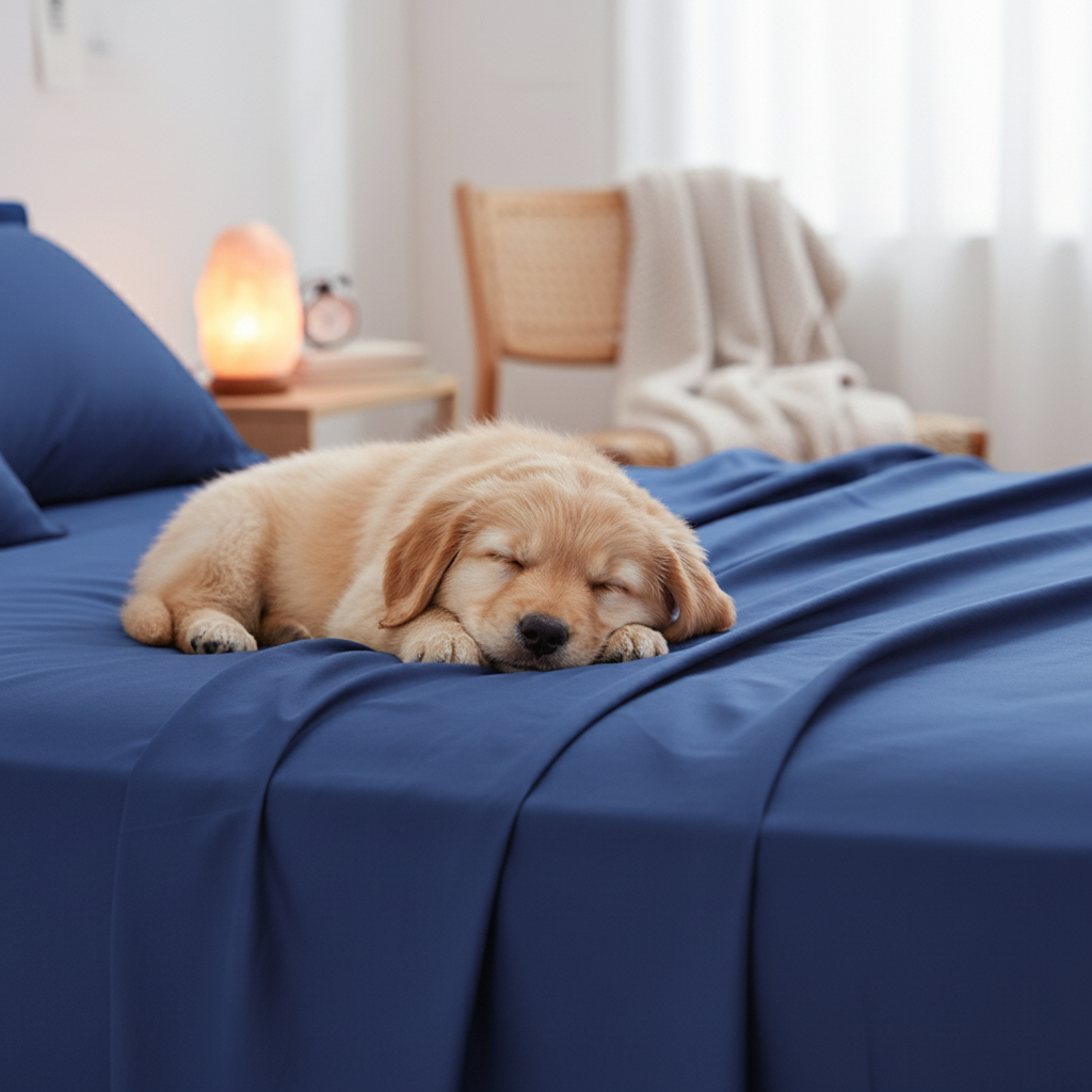 Parure de draps en bambou NUGGAL résistant aux poils d'animaux – Confort respirant et durable pour les propriétaires d'animaux