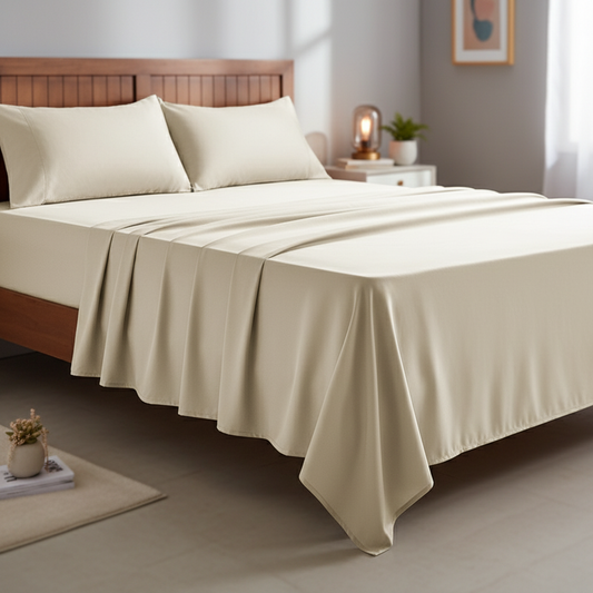 NUGGAL Pet Hair-Resistant Bamboo Flat Sheet – Soft, Sustainable, and Pet-Friendly Comfort