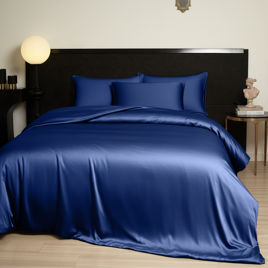 NUGGAL Pet Hair Repellent Bamboo Sheet & Duvet Cover Set Calming Blue