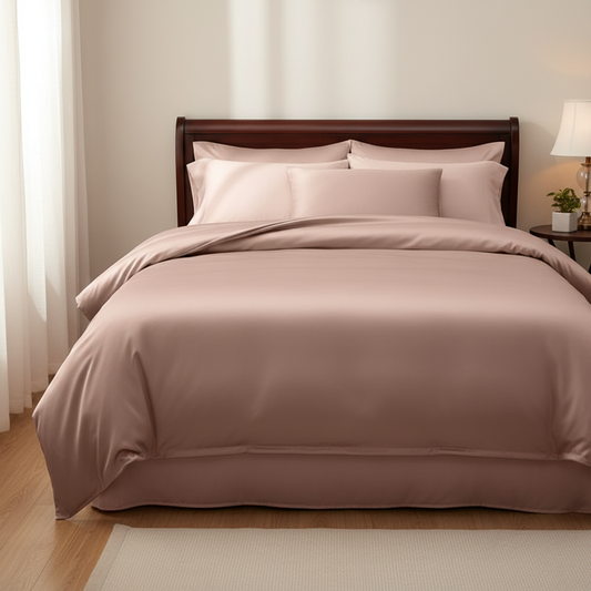 NUGGAL Pet Hair Repellent Bamboo Sheet & Duvet Cover Set Serene Shell