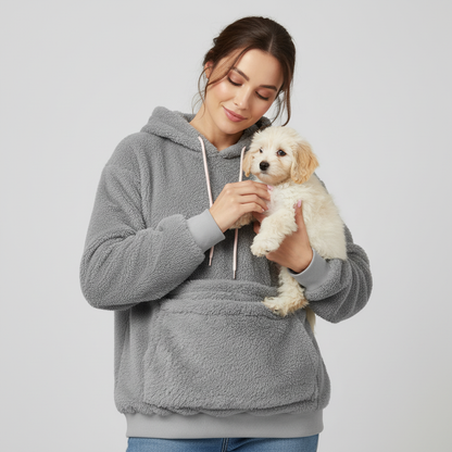 NUGGAL Unisex Kangroo Pet Pocket Fleece Hoodie